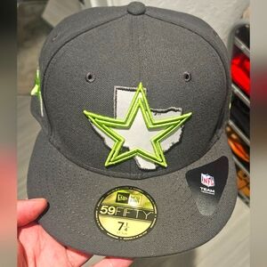 NFL Gray Dallas Cowboys Cap with Neon Green Star